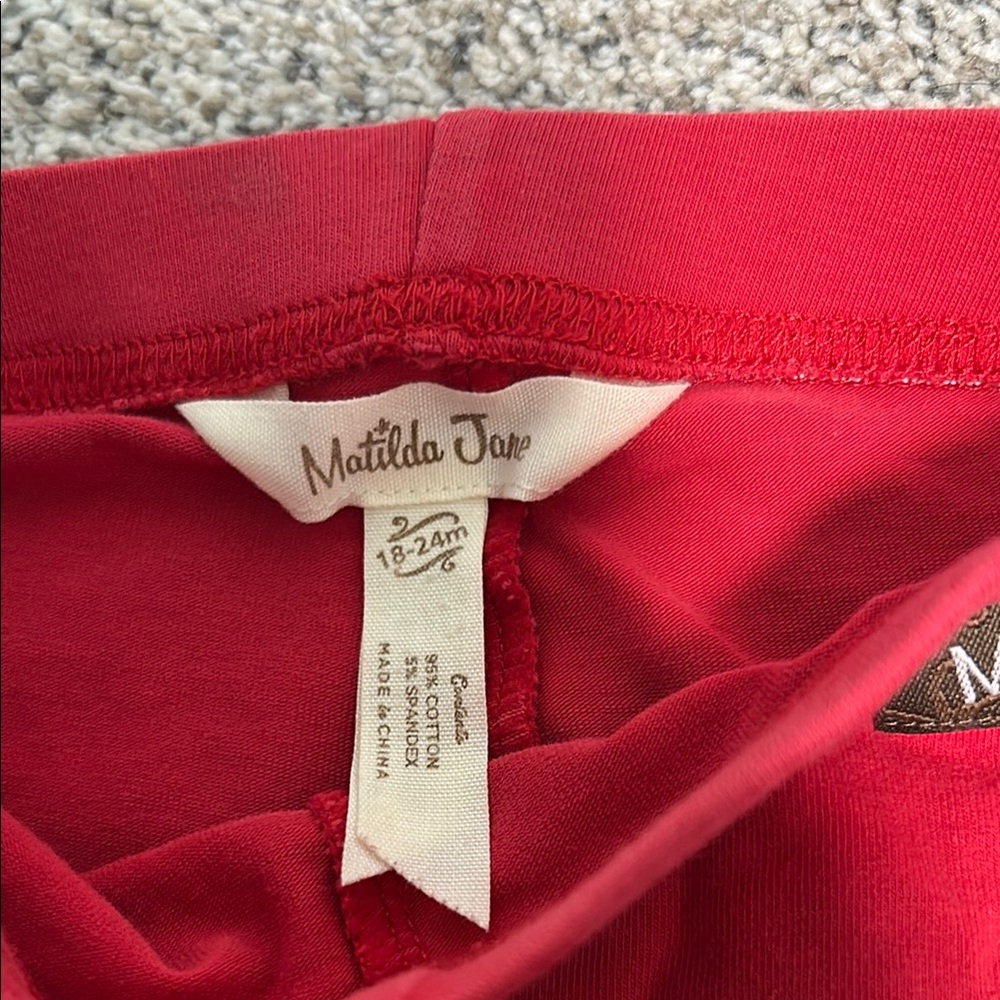 Matilda Jane Red Ruffle Leggings - Picture 2 of 3